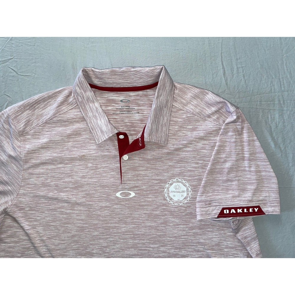 Oakley Gravity Stretch Polo Golf Shirt. Lahainaluna Graphic, Men's 2XL. EUC!!